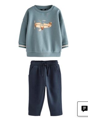 NEXT Kids Airplane Sweatshirt & Sweatpants Set - 12-18M